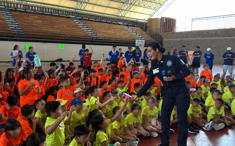 Policía Estatal promueve cultura de paz con más de 560 niñas y niños en campamento Codeson