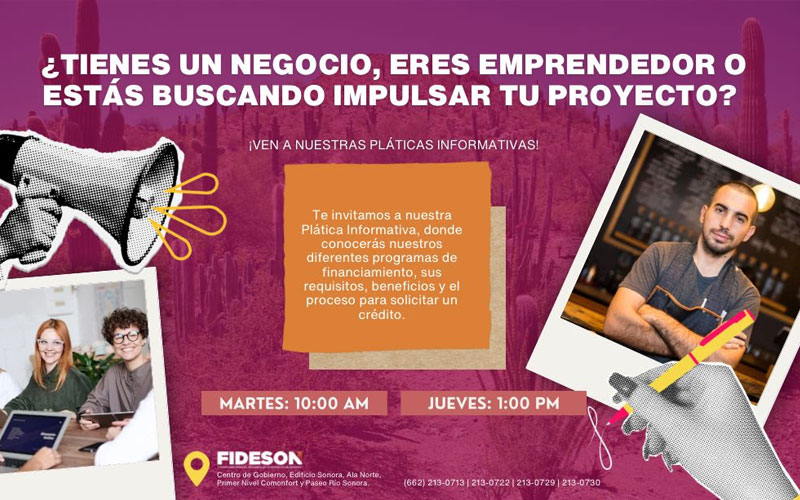 Fideson acerca opciones de financiamiento a emprendedores y empresarios de Sonora