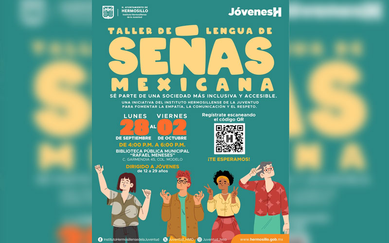 IHJ anuncia taller gratuito de Lengua de Señas Mexicana para jóvenes de Hermosillo