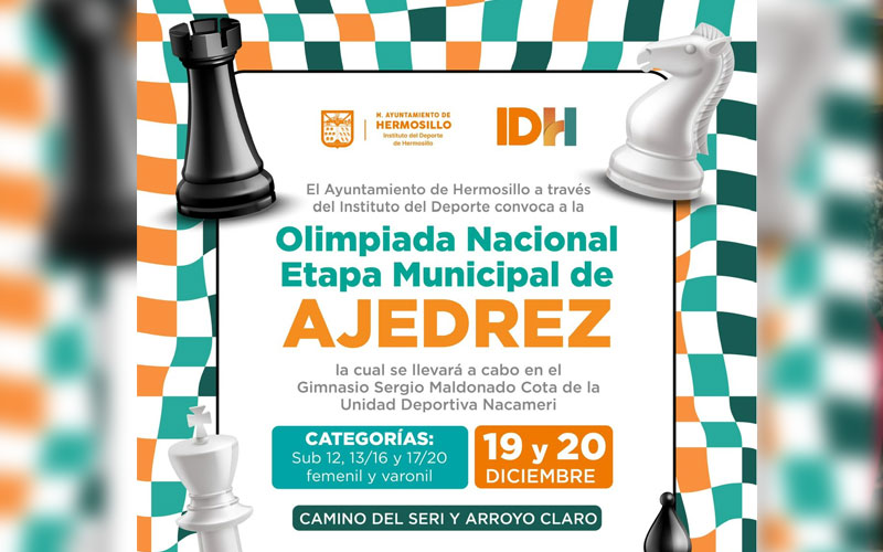 Invita Gobierno Municipal a participar en etapa municipal hacia la Olimpiada Nacional de Ajedrez