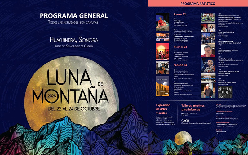 Festival Luna de Montaña 2026 ofrecerá música, teatro y talleres gratuitos en Huachinera