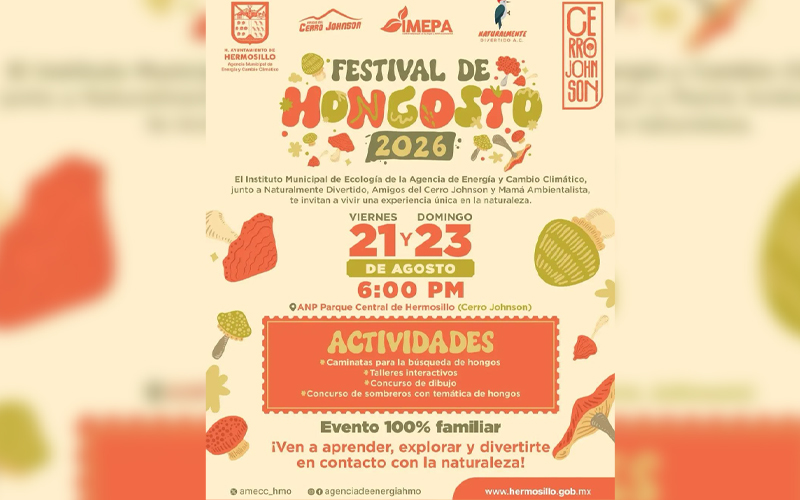 Festival de Hongosto invita a las familias de Hermosillo a disfrutar de la naturaleza y aprender sobre hongos