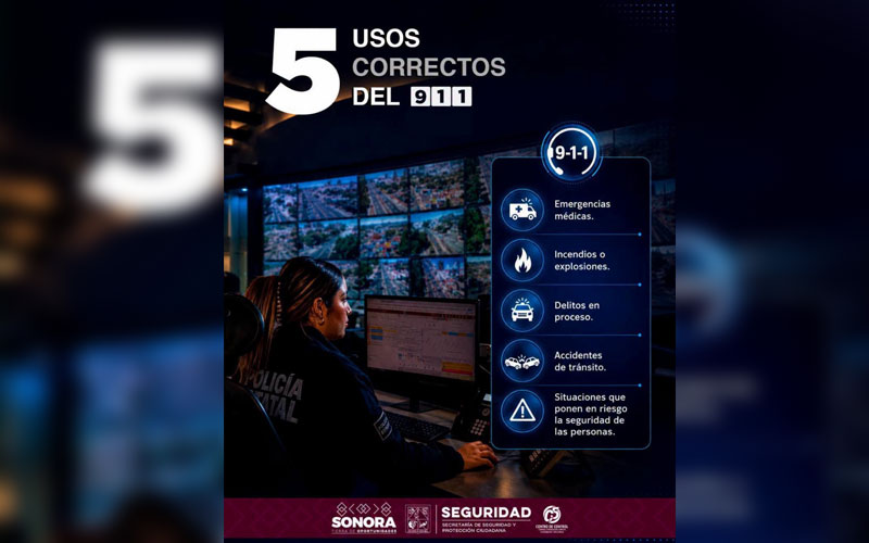 SSPC Sonora llama a evitar llamadas improcedentes al 9-1-1