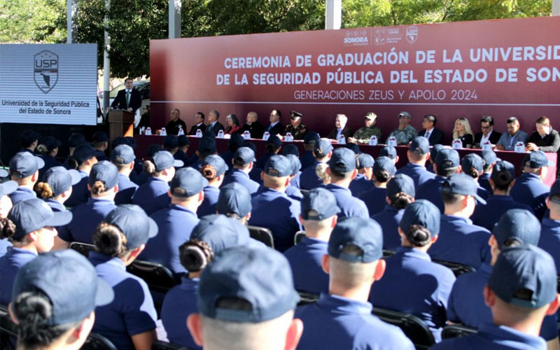 Graduación de 108 cadetes de la Universidad de Seguridad Pública en Sonora