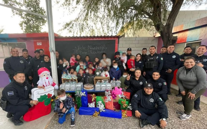 Comparten Policías Estatales alegría en posada navideña con infantes y jóvenes