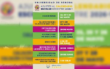 Realiza Unison ajustes al calendario escolar del semestre 2026-1