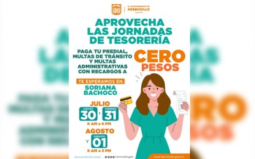 Tesorería de Hermosillo ofrecerá jornada con recargos a cero pesos