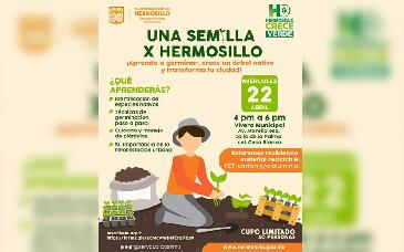 Convocan a Taller gratuito “Una Semilla X Hermosillo” para transformar la ciudad