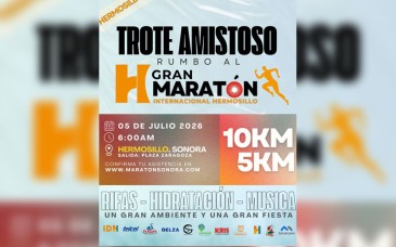 Invitan al Trote Amistoso rumbo al Maratón Internacional de Hermosillo