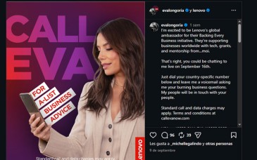 Lenovo lanza Call Eva para conectar a emprendedores con Eva Longoria