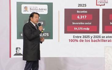 Mario Delgado anuncia inversión de 4 mil 500 mdp para el bachillerato nacional