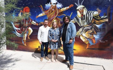 Develan mural “Los Danzantes” para celebrar la cultura yaqui en el centro de Hermosillo