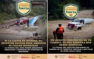 Protección Civil Sonora exhorta a extremar precauciones por lluvias en el estado