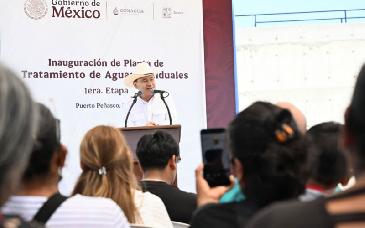 Alfonso Durazo inaugura planta de tratamiento de aguas residuales en Puerto Peñasco