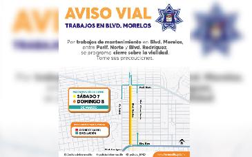 Realizará Gobierno de Hermosillo mantenimiento de bulevar Morelos entre Periférico Norte y bulevar Rodríguez