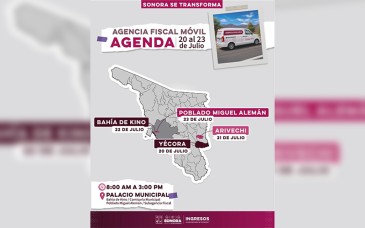 Agencia Fiscal Móvil llevará trámites a cuatro municipios de Sonora la próxima semana