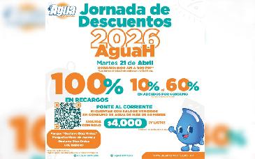 Lanza Agua de Hermosillo jornada con descuentos de hasta 100% en recargos