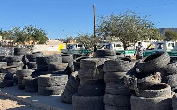 Llantatón evita emisiones de CO2 y reúne más de 5 mil llantas en Hermosillo