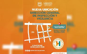 Cambian de ubicación oficinas de Inspección y Vigilancia del Ayuntamiento de Hermosillo