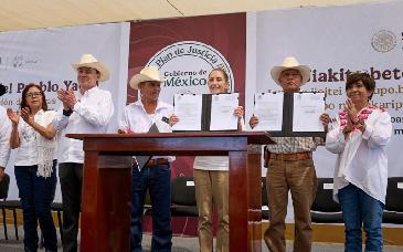 Avanza Plan de Justicia Yaqui con tierras, agua y comedor escolar