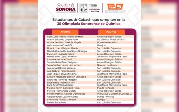 Preseleccionan a 24 alumnos del Cobach para la Olimpiada Nacional de Química