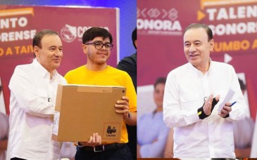 Entregan computadoras a jóvenes sonorenses que viajarán a Taiwán para fortalecer su formación tecnológica