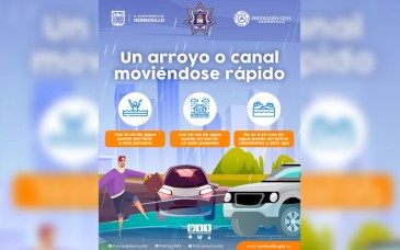 Hermosillo refuerza recomendaciones de seguridad ante lluvias registradas este miércoles