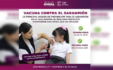 Vacunación es suficiente contra el sarampión; cubrebocas no es obligatorio en Sonora