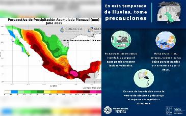 Prevén lluvias intensas en Sonora durante julio, con acumulados por encima del promedio