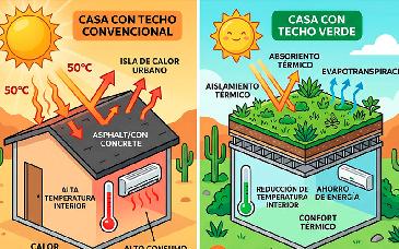 Proponen techos verdes para reducir temperaturas y consumo energético en viviendas